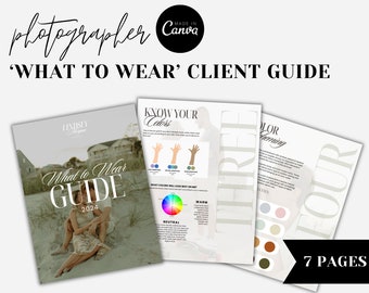 Sjabloon voor fotografieklantengids | Fotograaf Wat te dragen Gidssjabloon | CANVA-sjabloon fotograaf | Klantengids voor fotografen