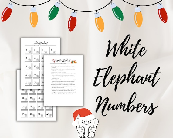 White Elephant Numbers, White Elephant Gifts Funny, White Elephant Invitation, White Elephant Rules, White Elephant Game