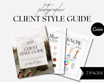 Sjabloon fotograaf KLANTSTIJLGIDS | Klantengidsen fotograaf | Canva-sjabloon voor fotograaf | Klantengids fotograaf