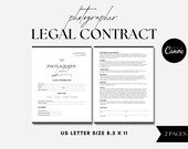 Photography CLIENT CONTRACT TEMPLATE, Editable Client Agreement for Photographers, Photographer Marketing Business form, Canva Template