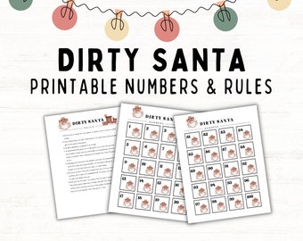 Dirty Santa Numbers, Dirty Santa Gift, Dirty Santa Rules, White Elephant Rules, White Elephant GIft Exchange, Christmas Swap Numbers