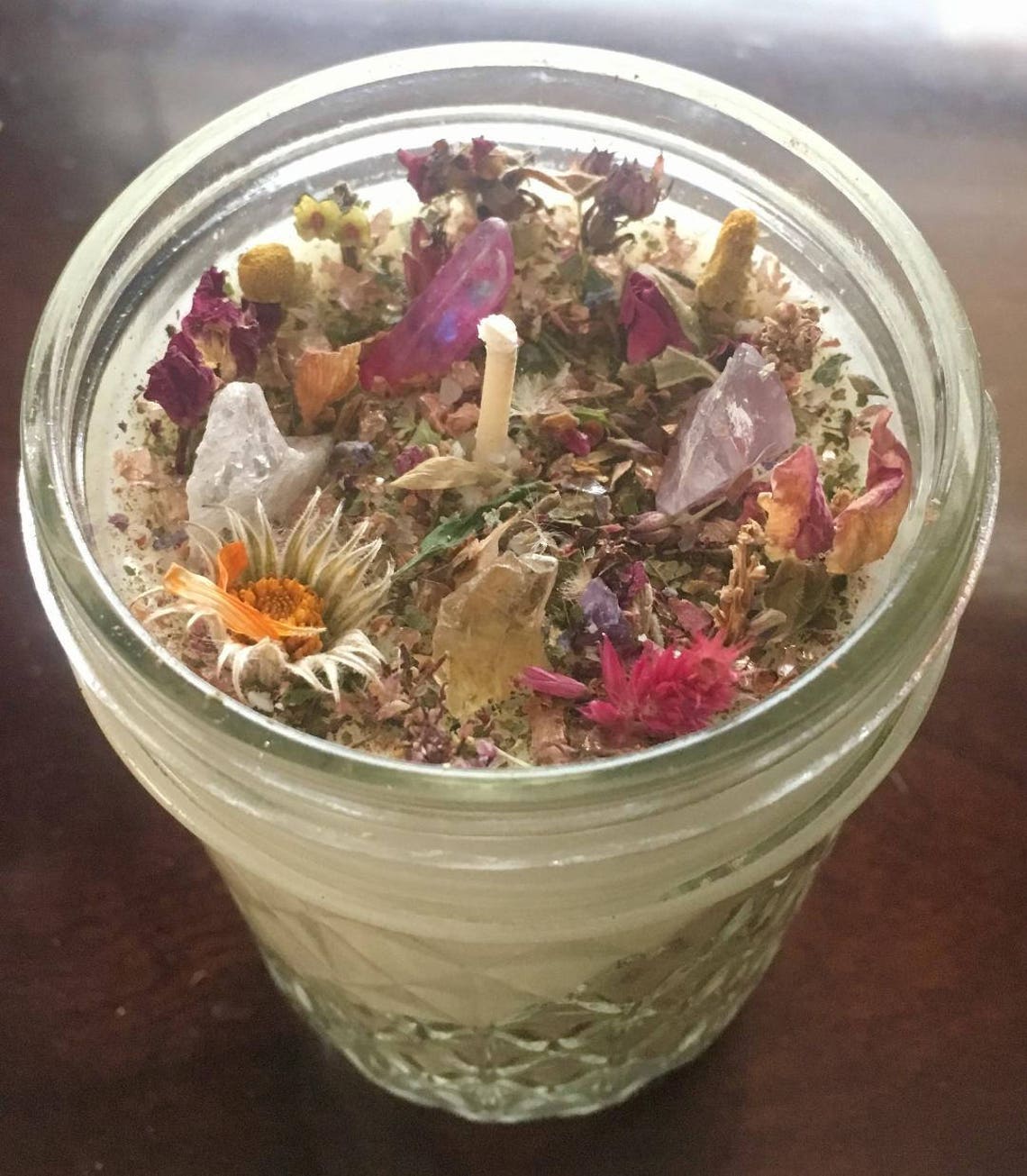 Crystal Candles All Natural Aromatherapy Candle with Organic Etsy