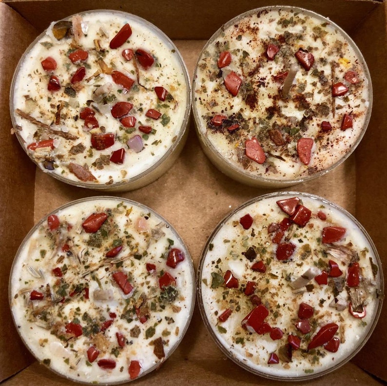 Crystal Tealights 4 Vegan Candles Customized Tealights Etsy