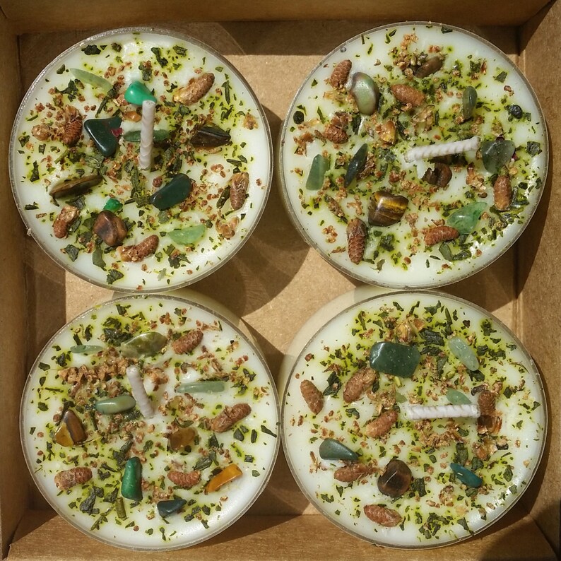 Crystal Tealights 4 Vegan Candles Customized Tealights Etsy