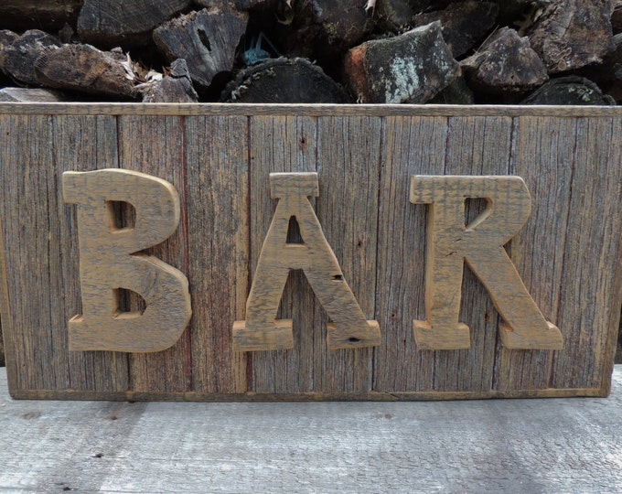 Rustic Bar Sign Barn Wood Bar Sign Wedding Sign 26 X 12 Etsy