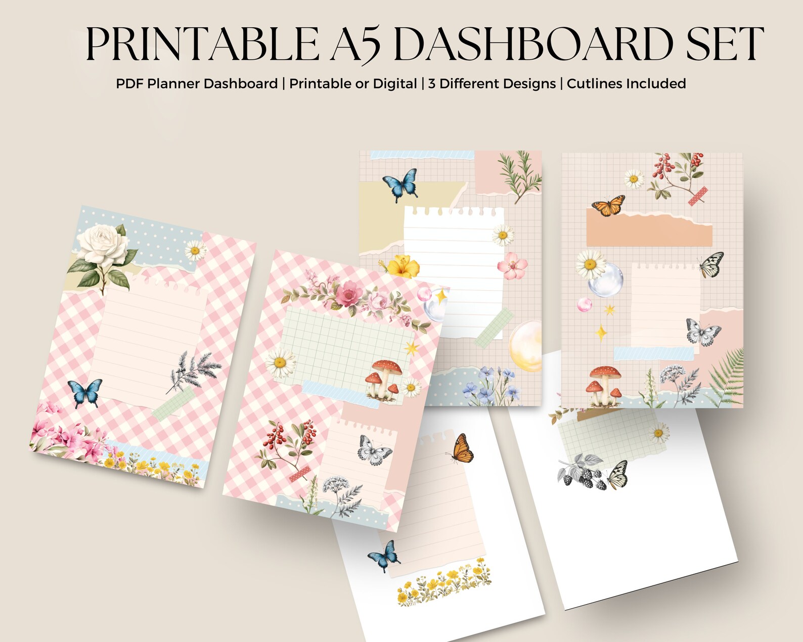 Printable Planner Dashboard Divider A5 Planner Dashboard Digital ...