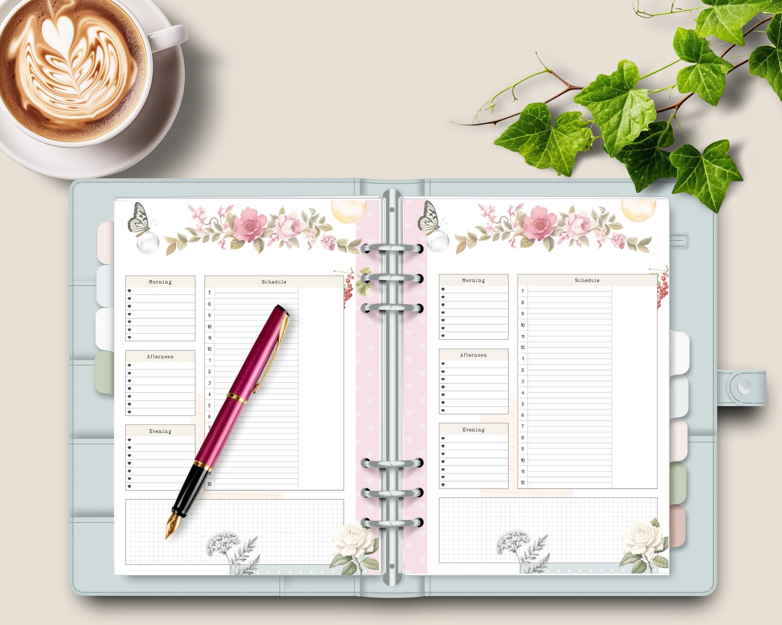 Printable Planner Daily Layout | A5 Planner Daily Digital Download ...