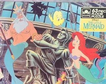 63 Piece Little Mermaid Children's Puzzle - Complete! 90s Game - Nostalgia