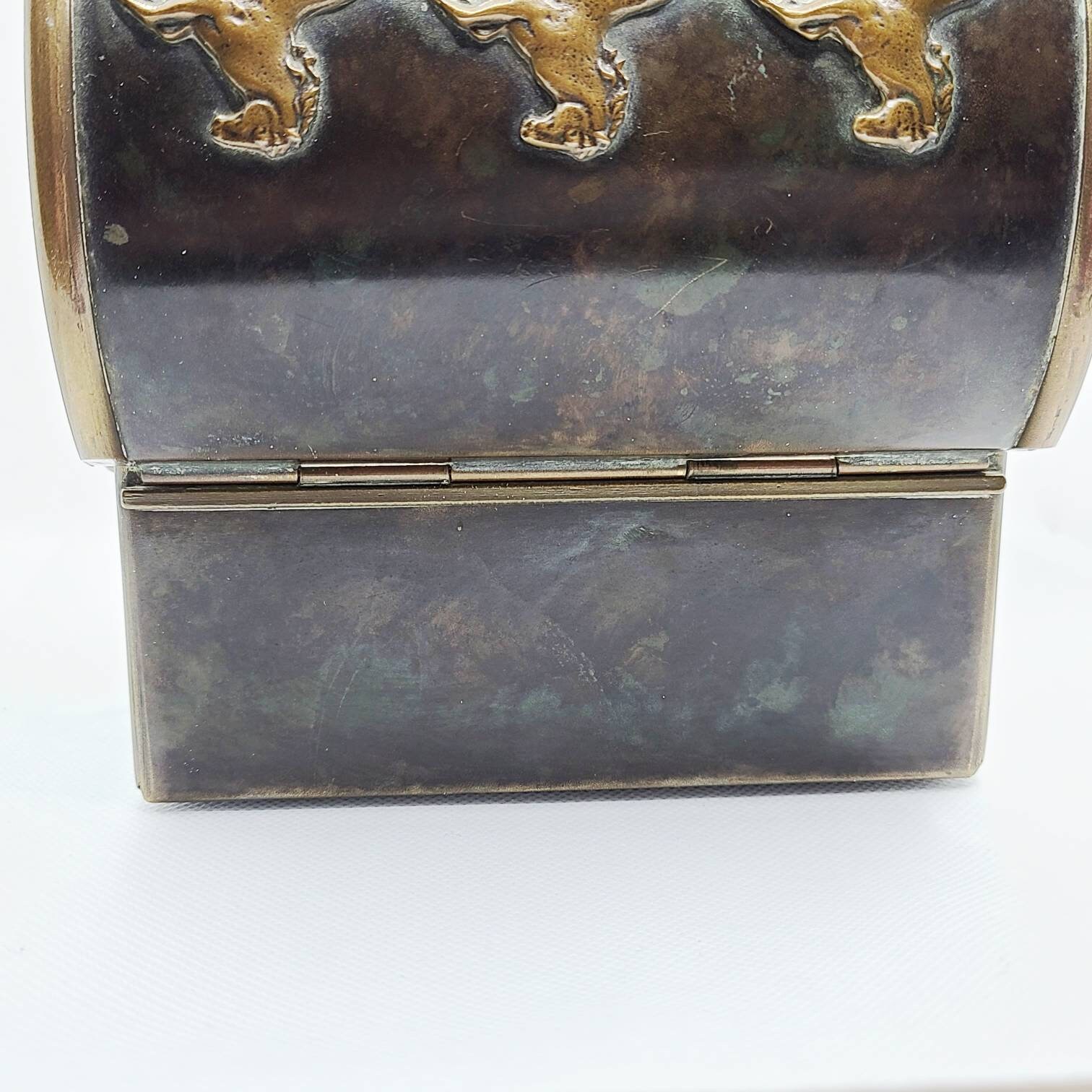 Art Nouveau Bautista Domed Bronze Box With Horses and Etsy