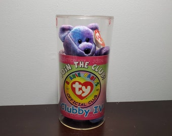 TY Beanie Baby Join The Club Official Clubby IV Purple Bear - New In Case - Retired 2001