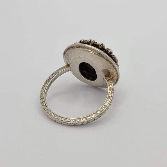 Antique Martelli Sterling Silver Faux Opal Ring W… - image 4