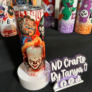 20oz. Tumbler, Creepy Blood Splatter Tumbler with Straw and Lid, Hot or Cold Drinks