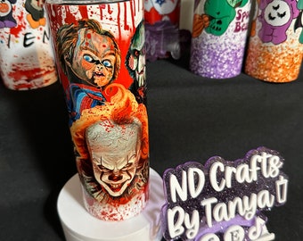 20oz. Tumbler, Creepy Blood Splatter Tumbler with Straw and Lid, Hot or Cold Drinks