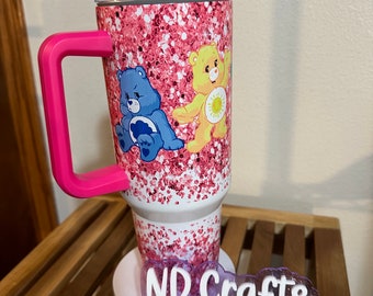 40oz. Tumbler with straw, Nostalgic Bear Gift for her, Travel Mug, Adult Funny Gift, Gift for Co-worker, gift for friend.