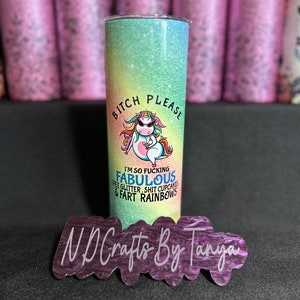 Adult Funny Unicorn 20oz Tumbler: Funny Travel Mug with Lid & Straw