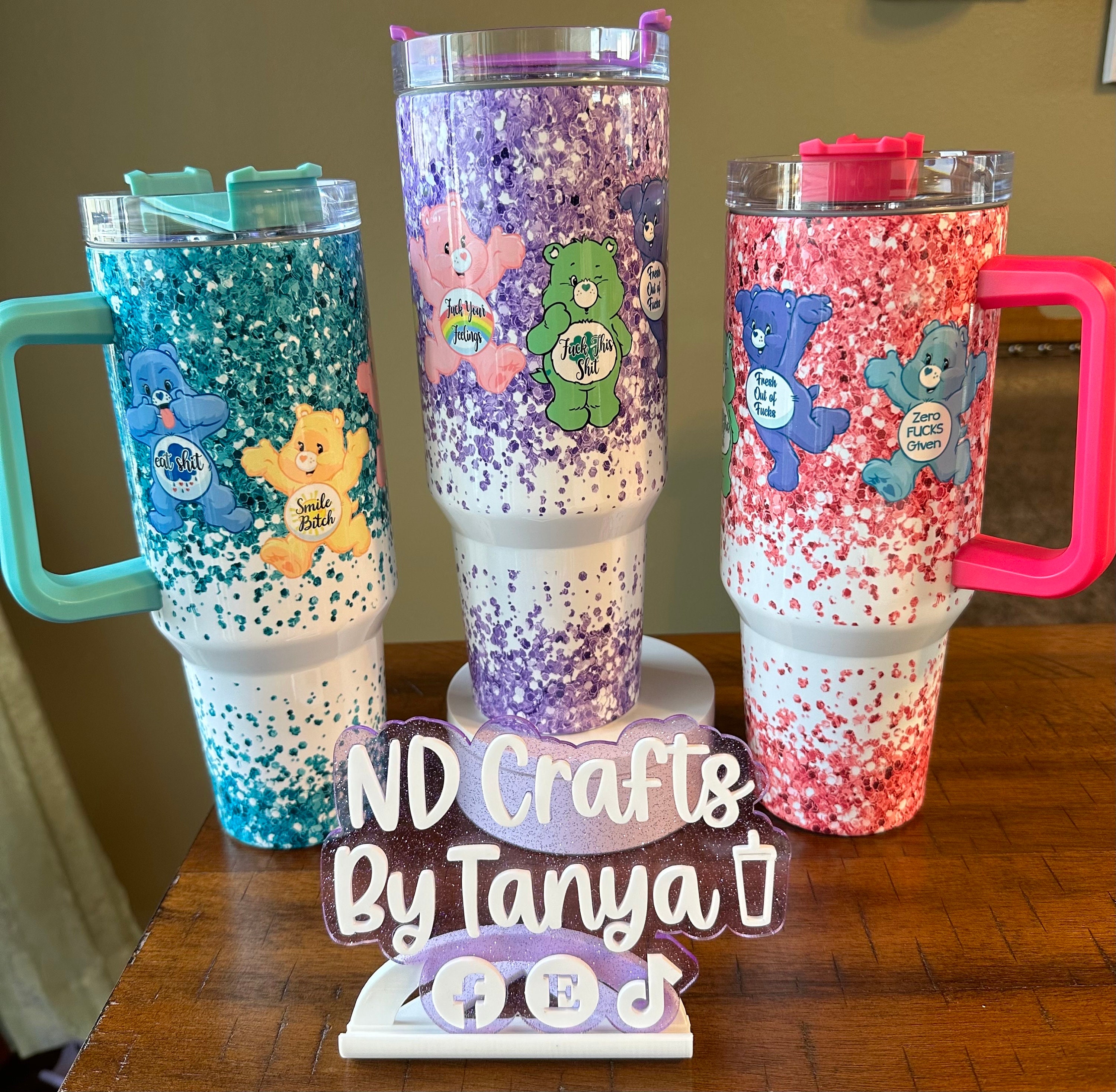 40oz. Tumbler with straw, Nostalgic Swear Bear Gift for her, Travel Mug, Adult Funny Gift, Gift for Co-worker, Mother’s Day gift