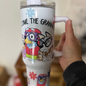 40oz. Tumbler with straw, Cartoon Granny Gift for her, Travel Mug, Adult Funny Gift, Gift for Co-worker, gift for friend.