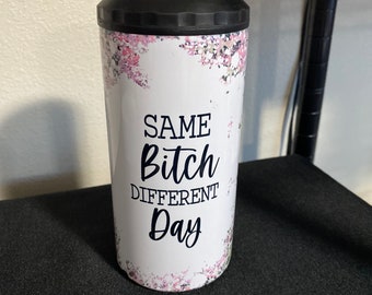 Funny 4-in-1 Can Cooler Tumbler: Stainless Steel Insulated Drink Holder