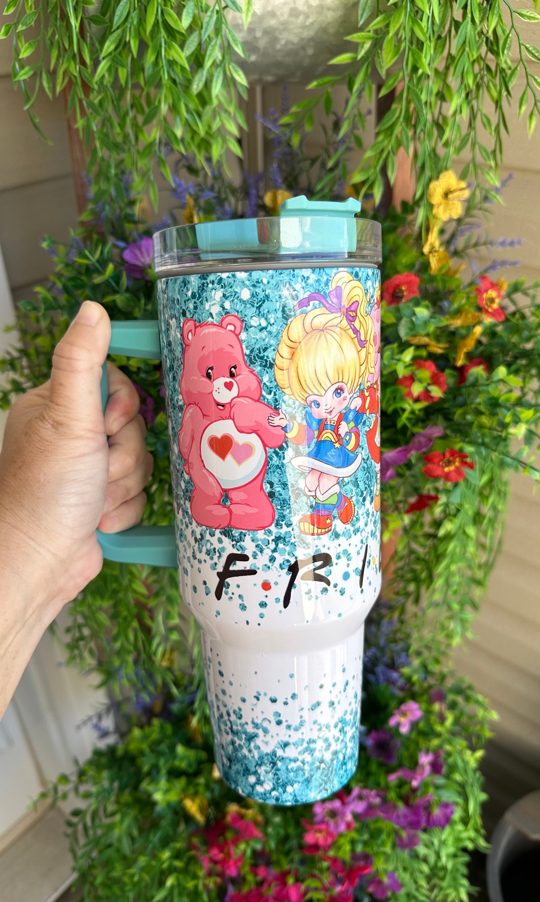 40oz. Tumbler with straw, Nostalgic Bear Gift for her, Travel Mug, Adult Funny Gift, Gift for Co-worker, gift for friend.