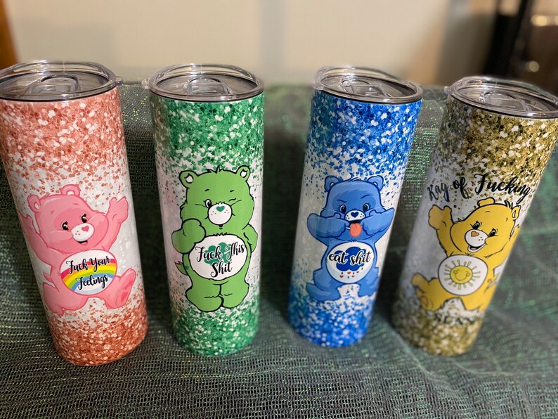 20oz. Tumbler Swear Bear With Straw and Lid Hot or Cold Etsy