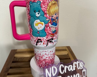 40oz. Tumbler with straw, Nostalgic Bear Gift for her, Travel Mug, Adult Funny Gift, Gift for Co-worker, gift for friend.