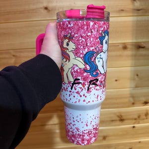 40oz. Tumbler with straw, Nostalgic Pony Gift for her, Travel Mug, Adult Funny Gift, Gift for Co-worker, gift for friend.