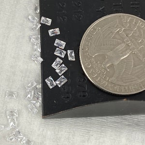 2x3MM Rectangle Shape 2x3MM Cubic Zirconia white CZs. Use for Your custom designs Sold in a package of 4 (4 pieces)