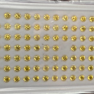 4MM Yellow Round Cut CZ Gemstone: Machine Cut (4 Pieces)