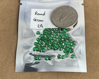 3MM Perfect Color and Quality Faceted Round Green CZ Machine Cut Loose Cubic Zirconia Gemstone Sold in packages of 12 pieces