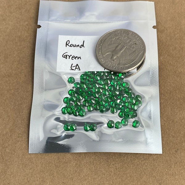 3MM Perfect Color and Quality Faceted Round Green CZ Machine Cut Loose Cubic Zirconia Gemstone Sold in packages of 12 pieces
