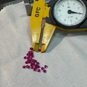 Heart Shape 3x3MM Synthetic Ruby (Lab Created Ruby, Corundum) Red Ruby Heart Gemstone Sold in packages of 4 pieces