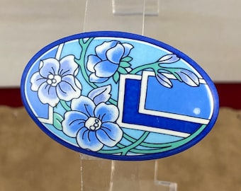 Pendentif Médailon Mickaela Frey émaillé - Motif Oiseaux Et Fleurs Bouquet, Occasion