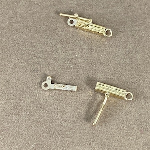 14 Karat Gold Box Safety Clasp Designed Pattern sold 1 piece at a time This clasp measures 2.2 mm (.09&quot;)  wide by 12.3mm (.49&quot;) total length