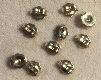 14K Gold Filled Earring Backs: Medium Size, 12 Piece Set
