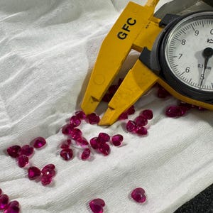 Heart Shape 5x5MM Synthetic Ruby (Lab Created Ruby, Corundum) Red Ruby Heart Gemstone Sold in packages of 4 pieces
