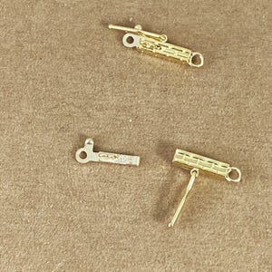 14K Gold Box Safety Clasp: Designer Brick Pattern, 12.3mm