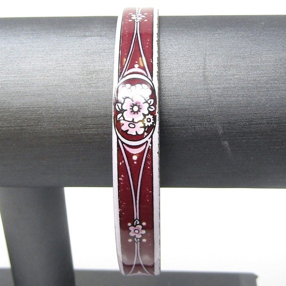 Vintage Michaela Frey Enamel Bangle Bracelet: Mar… - image 3