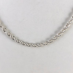 Sterling Silver Necklace Diamond-Cut Rope Chain 1.8MM Sterling Silver 925 for the Pendent you just made 7, 16, 18, 20, 24, 30 inch length