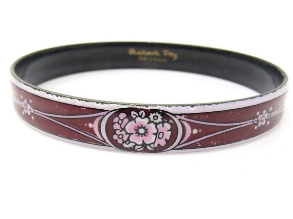 Vintage Michaela Frey Enamel Bangle Bracelet: Mar… - image 4
