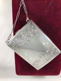 Vintage 1920s Sterling Silver Compact Purse: Art Deco Floral Brocade