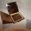 Vintage Elgin American Compact with Mirror, Engraved Floral Powder Case