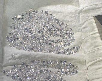White Bright Cubic Zirconia CZ Gemstones: Round Cut, Mixed Sizes .8-5mm, 24 Pieces