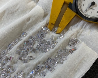 Baguette Shape 4X6MM Cubic Zirconia white CZs. Use for Your custom designs Sold in a package of 4 (4 pieces)