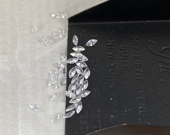 2,5 x 5 mm Zirkonia-Marquise-Schliff, weiß, CZ-Edelsteine (4 Stück)