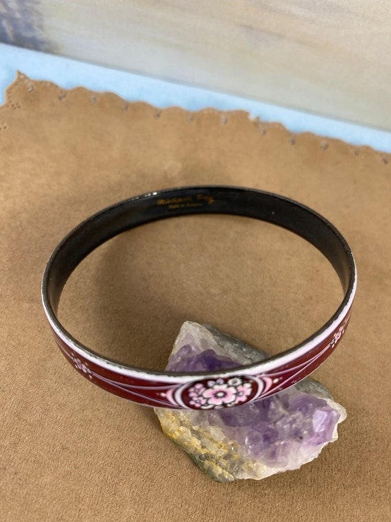 Vintage Michaela Frey Enamel Bangle Bracelet: Mar… - image 6