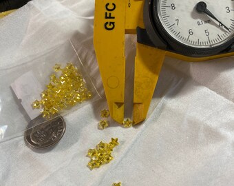 AAAAA Yellow 4MM Faceted Star Cut Loose CZ Cubic Zirconia 4 Piece Package