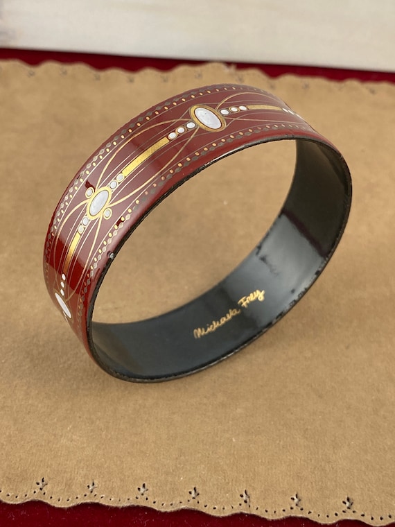 Vintage Michaela Frey Designer Cinnamon Color Bangle … Gem