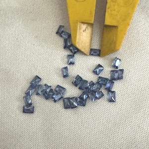 Tanzanite Blue Rectangle CZs 2x3MM - 4 Piece Set