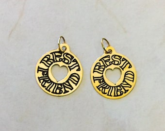 Friendship Jewelry Gift make Charms, Gold  Dangle Earrings,