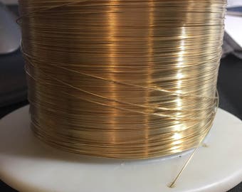 Solid 14 Karat Yellow Gold Wire  25 Gauge (0.018 thousandths) soft for pig tails used in Necklace, Bracelet and Earring Beading 1 FOOT 12 in